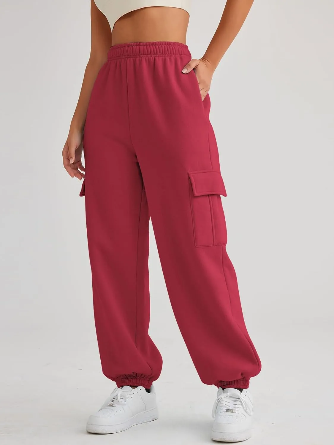 AUTOMET Womens Cargo Sweatpants Oversized Fleece Joggers Fall Fashion Outfits Y2k Clothes 2025 with Pockets