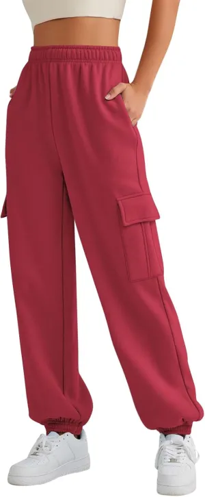 AUTOMET Womens Cargo Sweatpants Oversized Fleece Joggers Fall Fashion Outfits Y2k Clothes 2025 with Pockets