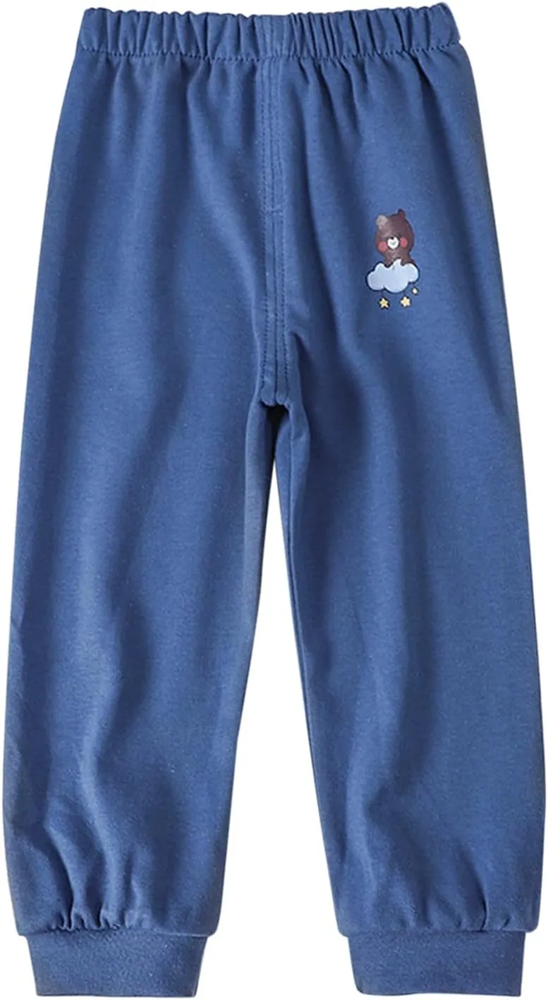 Baby Boy's Pull on Jogger Toddler Sweatpants Cotton Kids Cute artoon Elastic Waist Sports Pants Unisex Kids