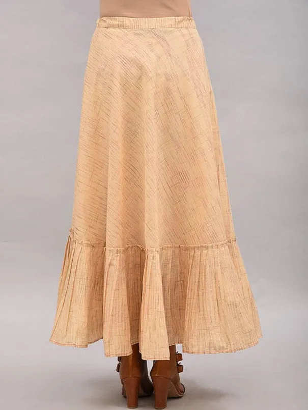 Beige Tiered Umbrella Skirt