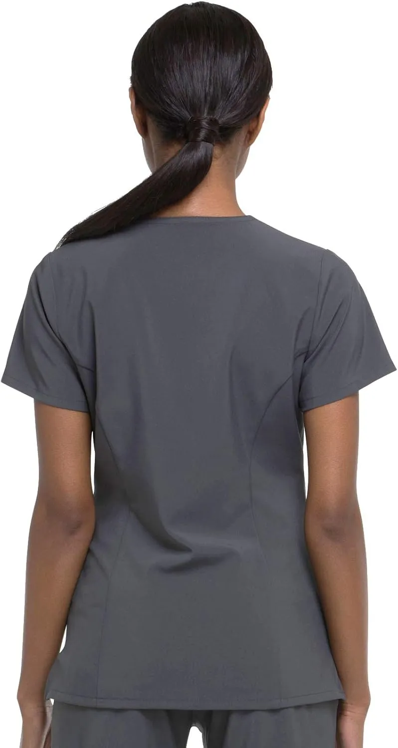 Dickies Women's Scrub Top V-Neck Top with 2 Pockets, Moisture Wicking and 360 Stretch Fabric - DK615