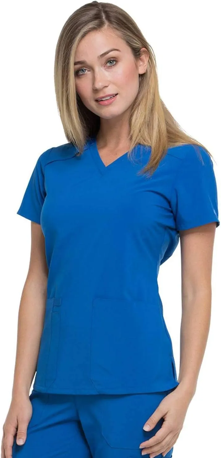 Dickies Women's Scrub Top V-Neck Top with 2 Pockets, Moisture Wicking and 360 Stretch Fabric - DK615