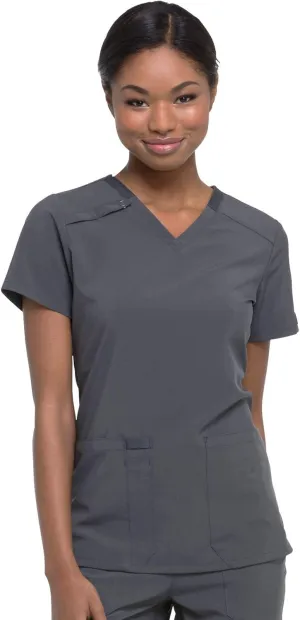 Dickies Women's Scrub Top V-Neck Top with 2 Pockets, Moisture Wicking and 360 Stretch Fabric - DK615