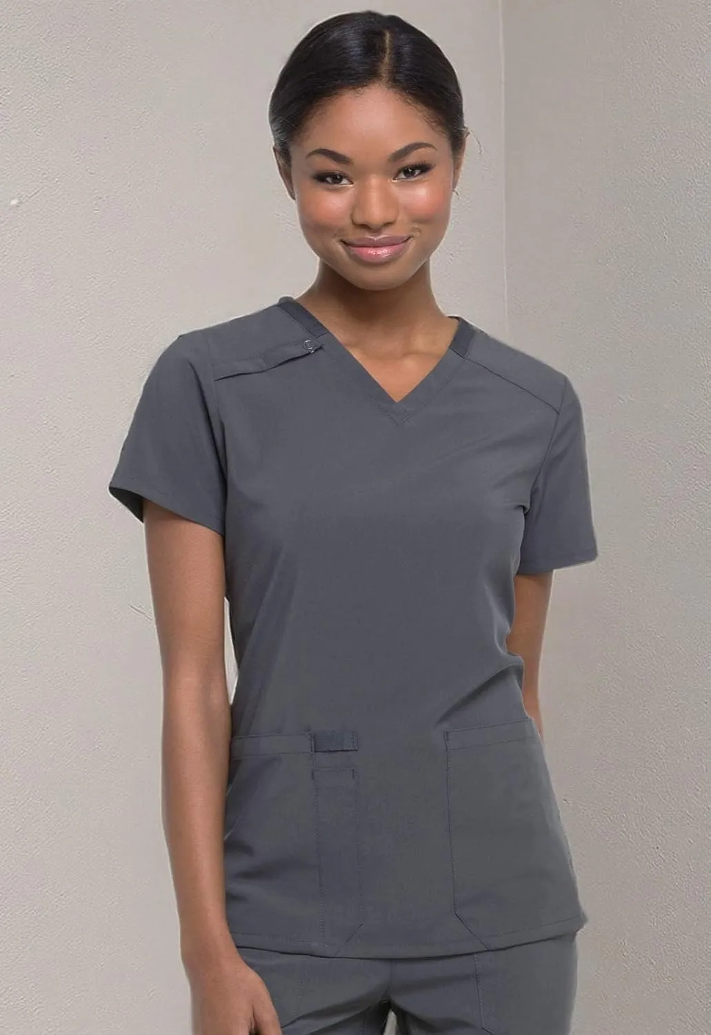 Dickies Women's Scrub Top V-Neck Top with 2 Pockets, Moisture Wicking and 360 Stretch Fabric - DK615