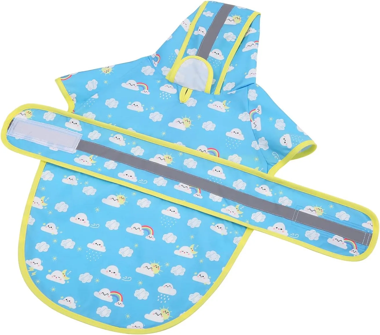HDE Dog Raincoat Hooded Slicker Poncho for Small to X-Large Dogs and Puppies Cartoon Storm - L