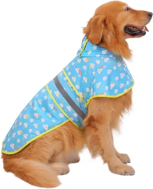 HDE Dog Raincoat Hooded Slicker Poncho for Small to X-Large Dogs and Puppies Cartoon Storm - L