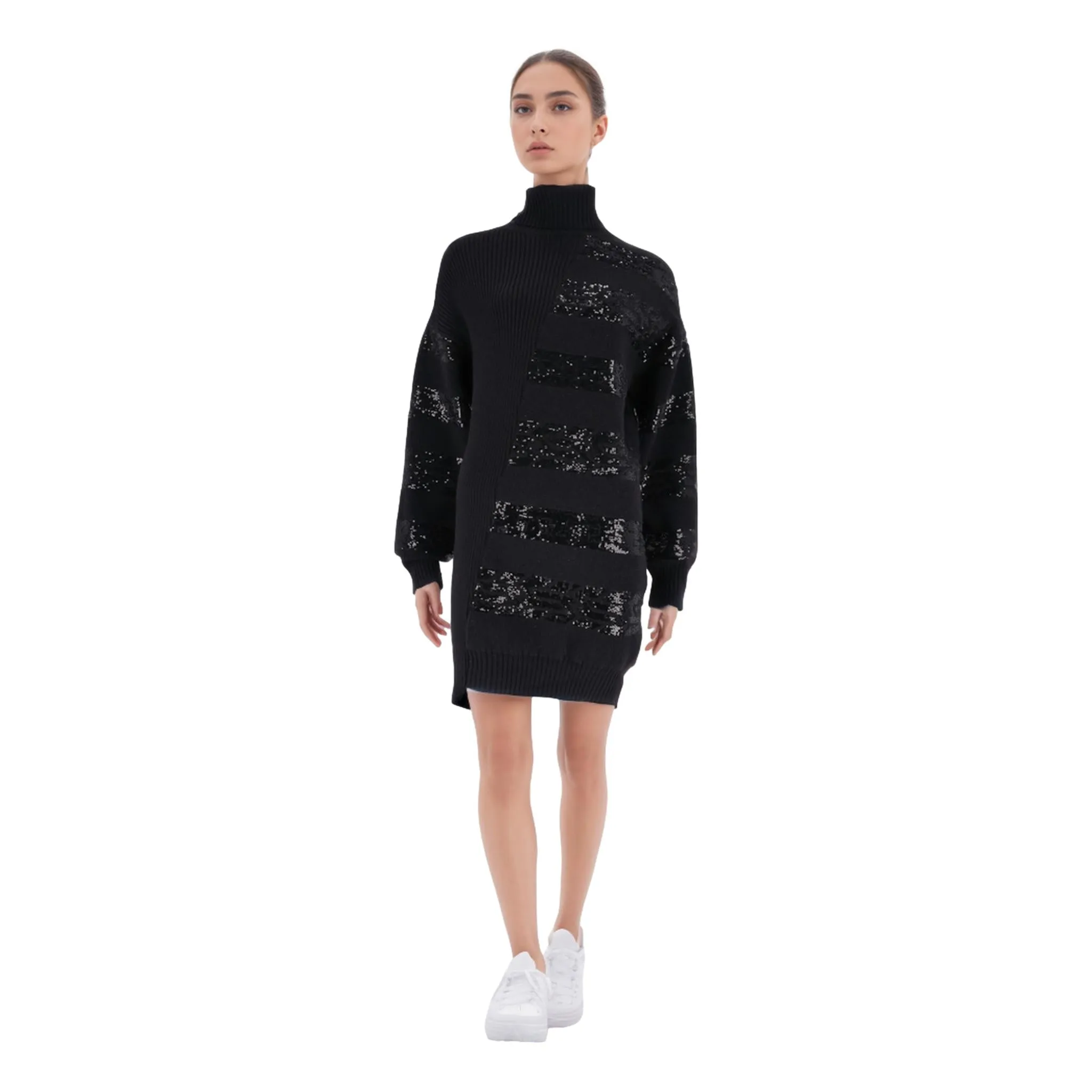 Louis Vuitton Sequin Embellished Knitted Wool Dress. Size 34FR