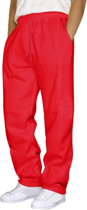 Mens Cargo Sweatpants Baggy Wide Straight Leg Joggers Running Workout Gym Track Golf Pants Beach Yoga Trousers