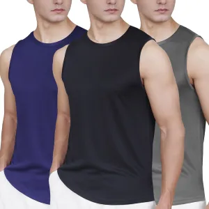 Mens Tank Tops 3 Pack,Quick Dry Gym Sleeveless Muscle T Shirts for Men's Fitness