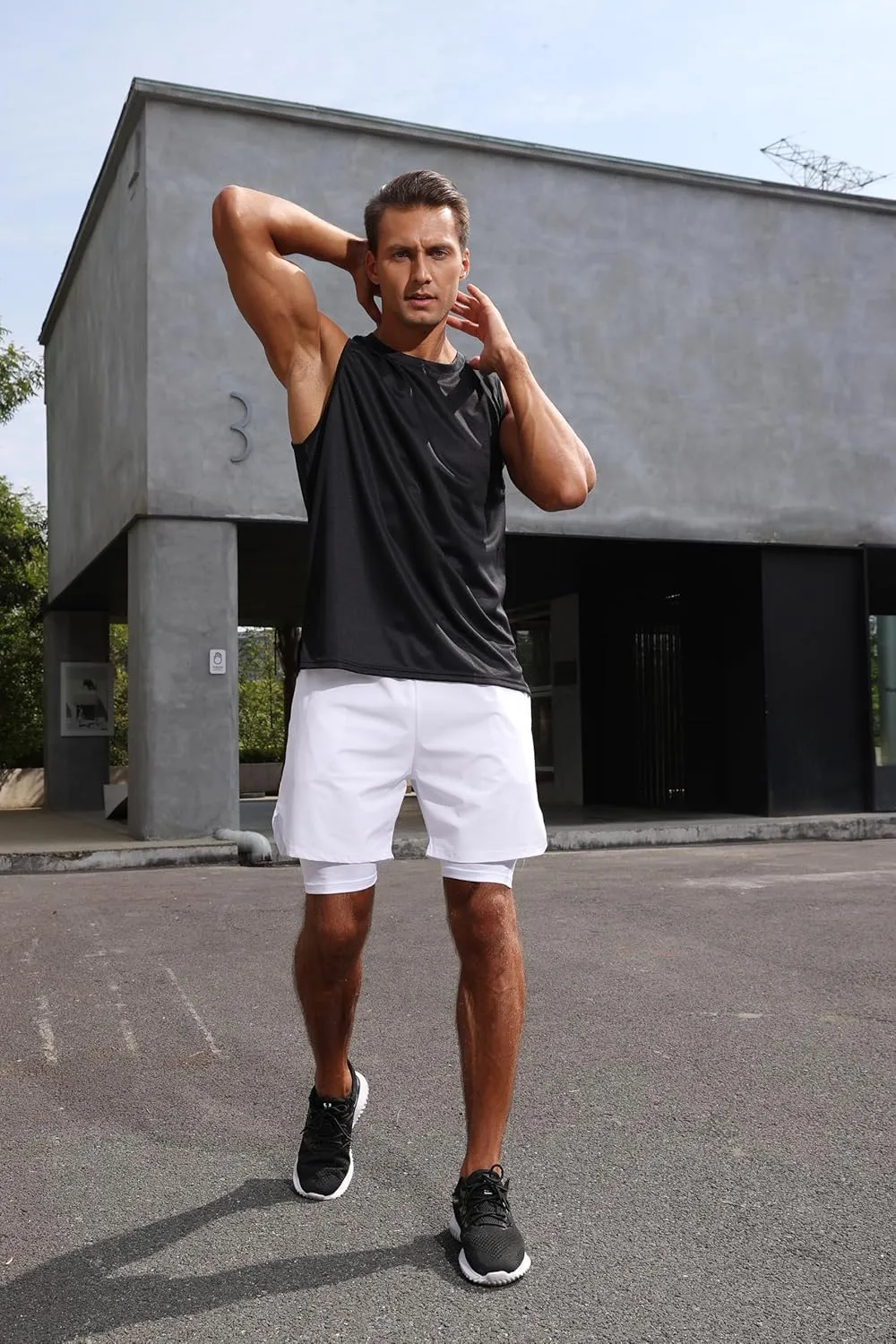 Mens Tank Tops 3 Pack,Quick Dry Gym Sleeveless Muscle T Shirts for Men's Fitness