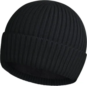 ROYBENS Wool Fisherman Beanie for Men Women, Knit Cuffed Fleece Lined Beanies Winter Warm Hat Skull Cap Unisex