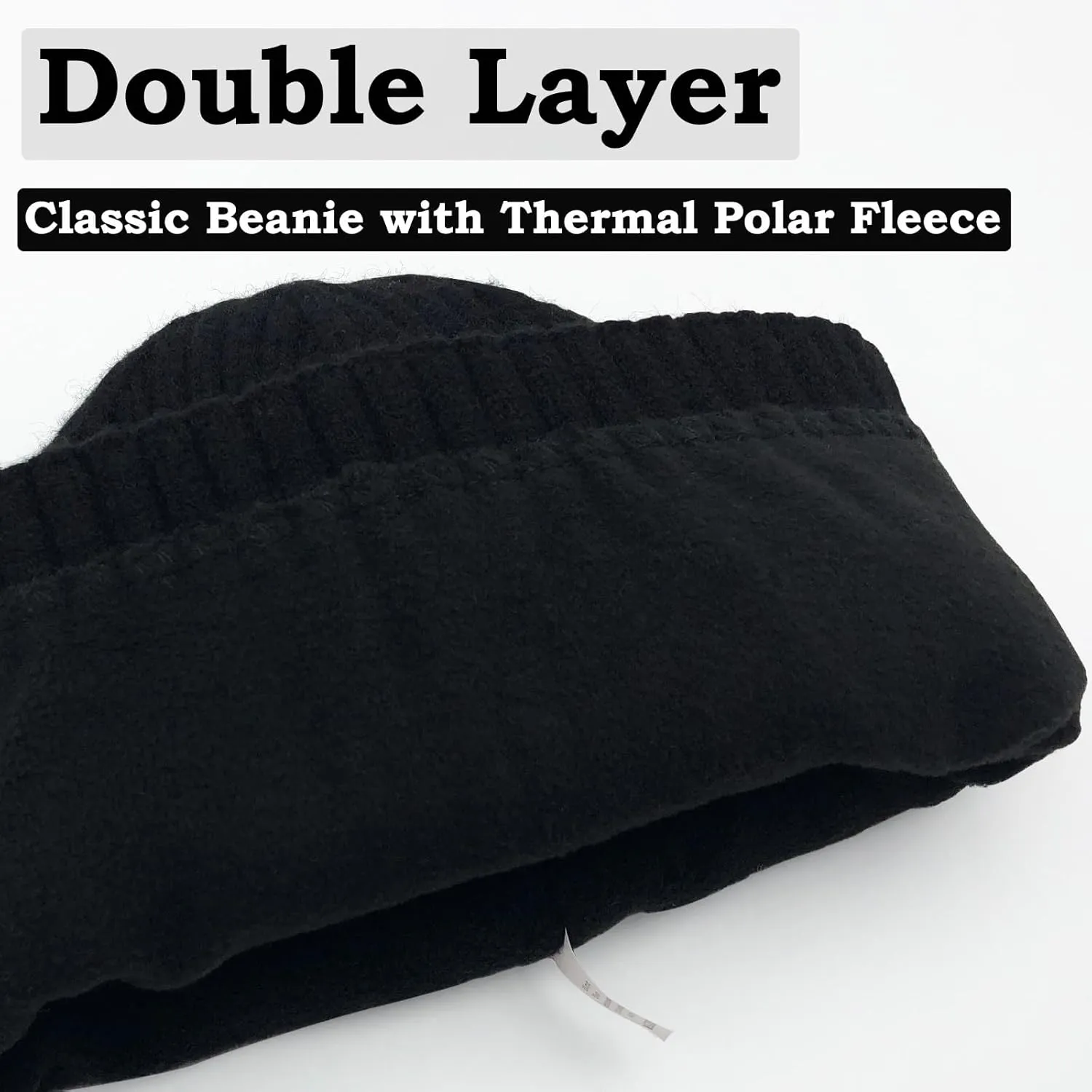 ROYBENS Wool Fisherman Beanie for Men Women, Knit Cuffed Fleece Lined Beanies Winter Warm Hat Skull Cap Unisex