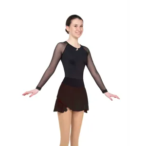 S402 Competition Figure Skating Black Mesh Sleeve Top