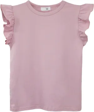 Toddler Girls Ruffle Sleeve T-Shirt Plain Tank Tops Basic Blouse for Girl