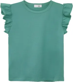 Toddler Girls Ruffle Sleeve T-Shirt Plain Tank Tops Basic Blouse for Girl