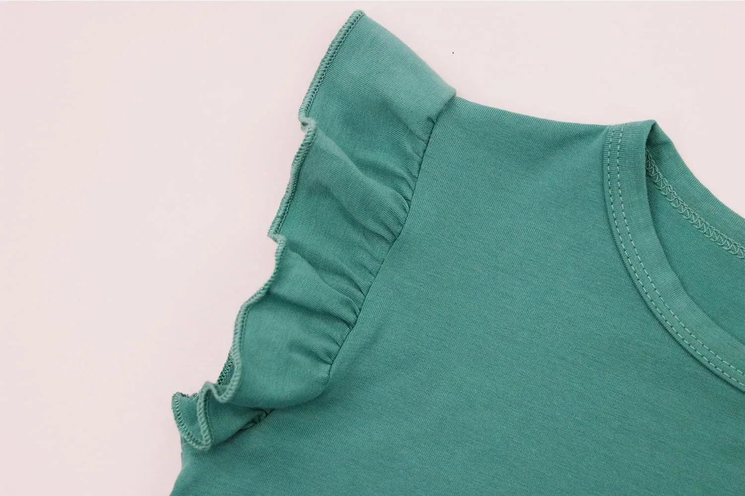 Toddler Girls Ruffle Sleeve T-Shirt Plain Tank Tops Basic Blouse for Girl