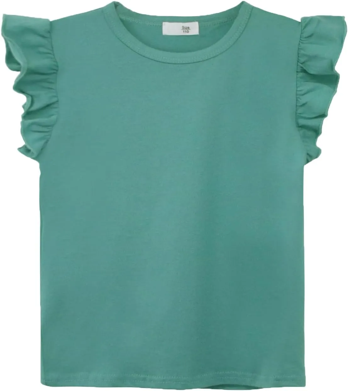 Toddler Girls Ruffle Sleeve T-Shirt Plain Tank Tops Basic Blouse for Girl