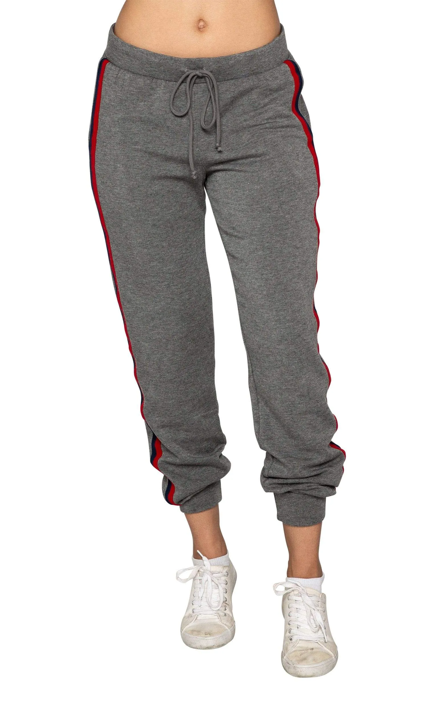 Velvet by Graham & Spencer Dior Stripped Jogger Pants - Charcoal.
