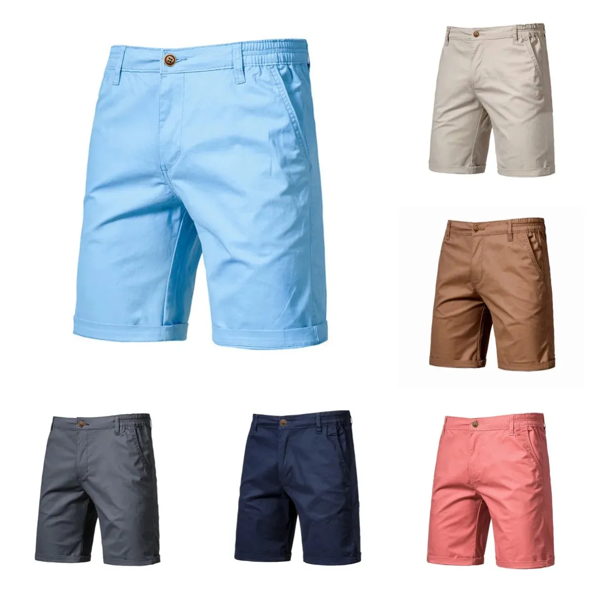 Wiaofellas  -  Men Casual Cotton Shorts Summer Sport Basketball Shorts Men Slim Soild Shorts Quick Dry Gym Beach Shorts Male Clothes Streetwear