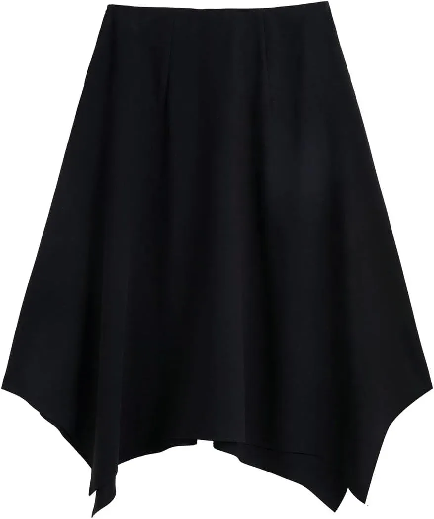 Women's Asymmetrical Design A-Line Umbrella Skirt Summer Fashion Business Casual Skirt