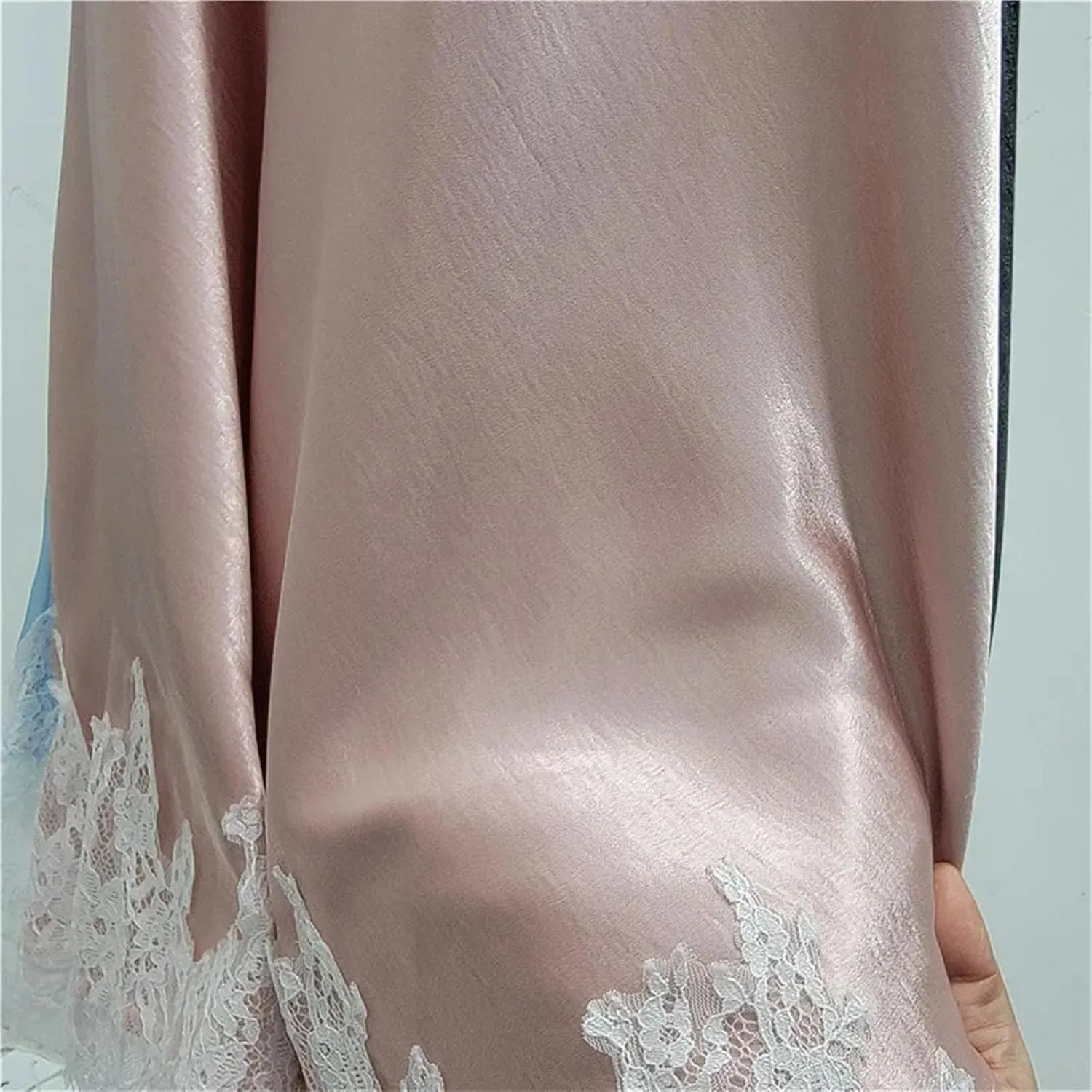 Women's Satin & Lace Skirt, High Waist Elegant A-Line Formal Skirt
